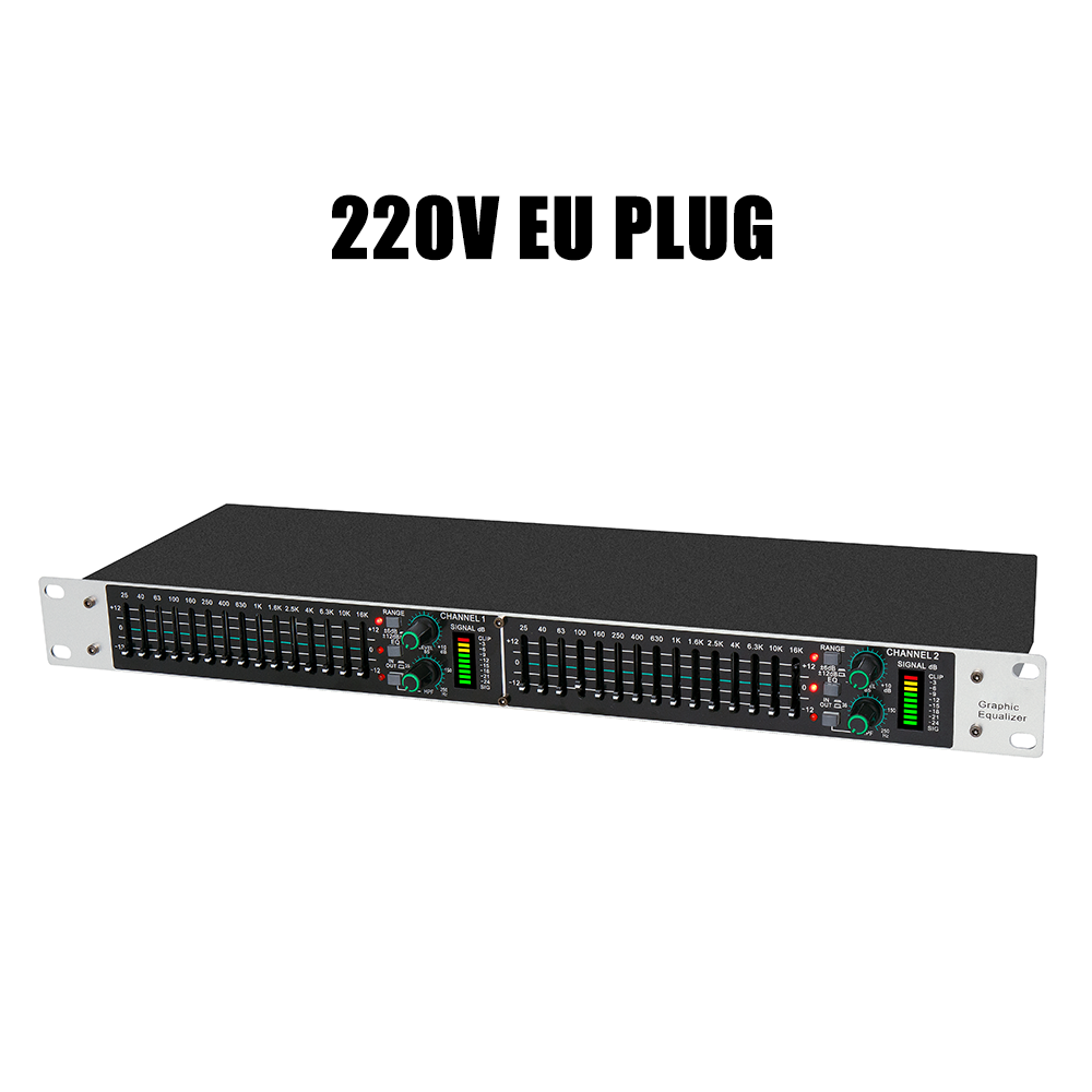 Audio Music Equalizer - Eq215 デュアル15バンドグラフィックイコライザー アクティブバランスデジタルオーディオサウンドプロセッサー プロフェッショナルステージKtvイコライザー