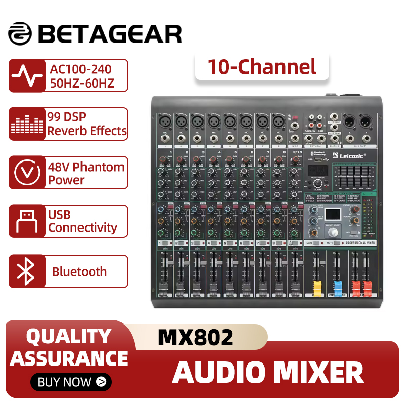 Audio Music Equalizer - Leicozic ミキシングコンソール MX802 10 チャンネルオーディオミキサー 5