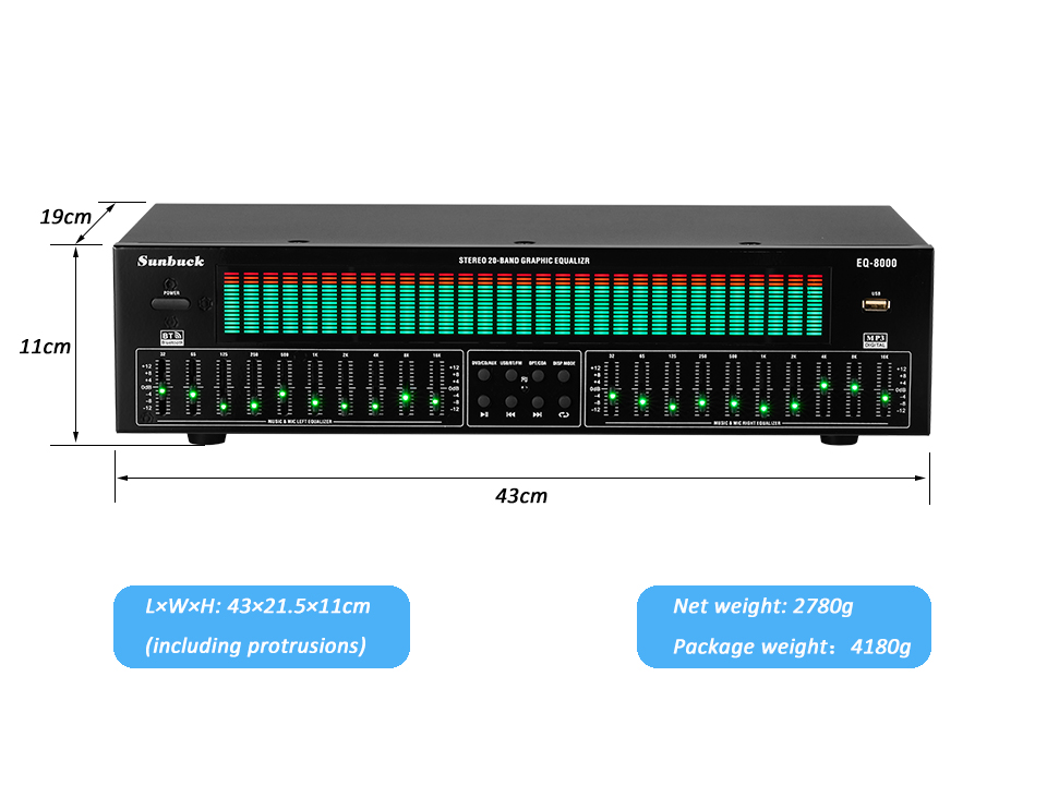 新しい EQ イコライザー音楽スペクトル分析ステレオ 20  - Audio Music Equalizer のレビューと価格